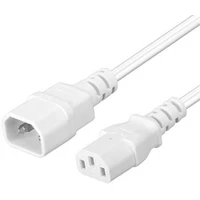 PremiumCord IEC C13/IEC C14 napájecí prodlužovací kabel 230V 1m bílý - Kabely a redukce