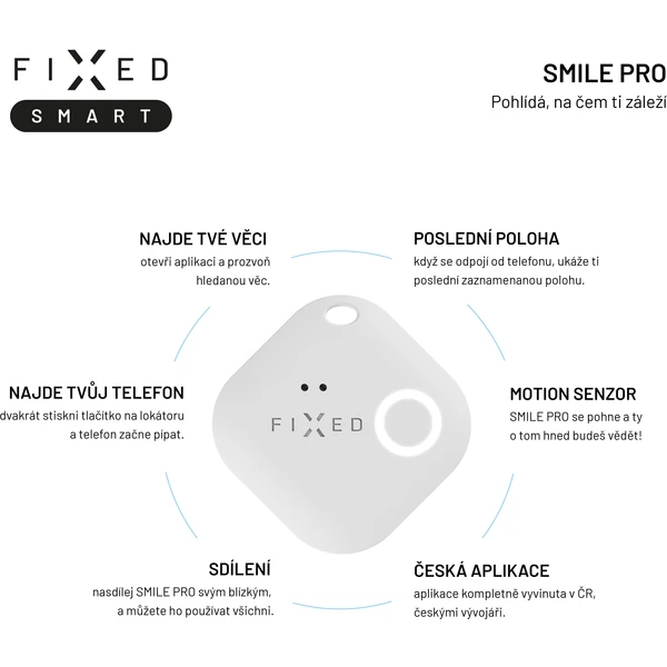 FIXED Smile PRO Smart tracker bílý - Lokátory - Obrázek 3Q95300401