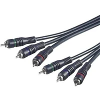 PremiumCord HQ 3x Cinch/3x Cinch kabel 5m černý - Kabely a redukce