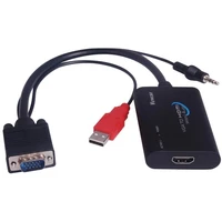 PremiumCord VGA + 3,5mm -> HDMI redukce černá - Kabely a redukce