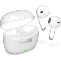 CONNECT IT True Wireless SonicBass sluchátka do uší s mikrofonem bílá - Sluchátka