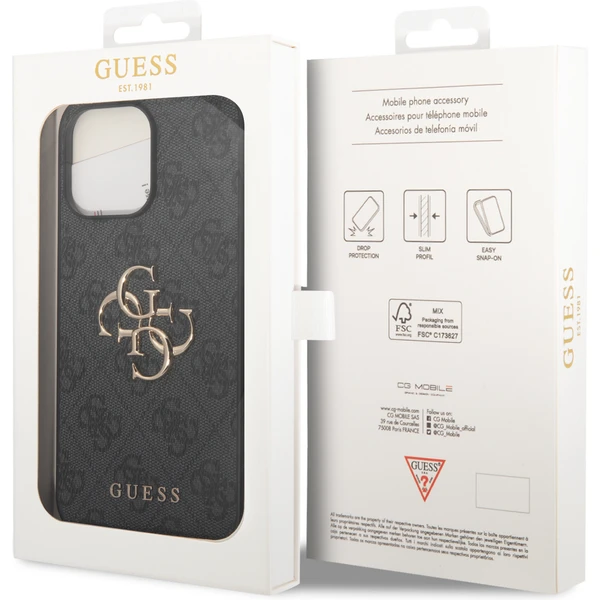 Guess PU 4G Metal Logo kryt iPhone 15 Pro Max šedý - Pouzdra - Obrázek 3UK8000601