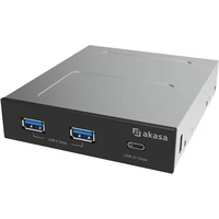 AKASA USB-A hub 3v1 antracitový - USB huby