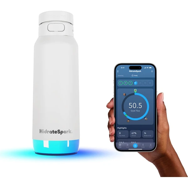 HidrateSpark PRO 2 chytrá lahev s brčkem, 950 ml bílá - Chytré láhve - Obrázek 3X2H000K01