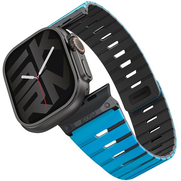 SKINARMA Gemini magnetický řemínek Apple Watch 49/46/45/44mm modrý