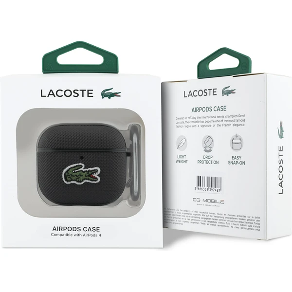 Lacoste Petit Pique Croc Logo Patch pouzdro AirPods 4 černé - Pouzdra - Obrázek 3a0fe8b01cd2452bbe769b0116f6650d