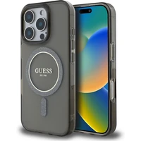 Guess IML Glitter Ring MagSafe kryt pro iPhone 16 Pro černý - Pouzdra