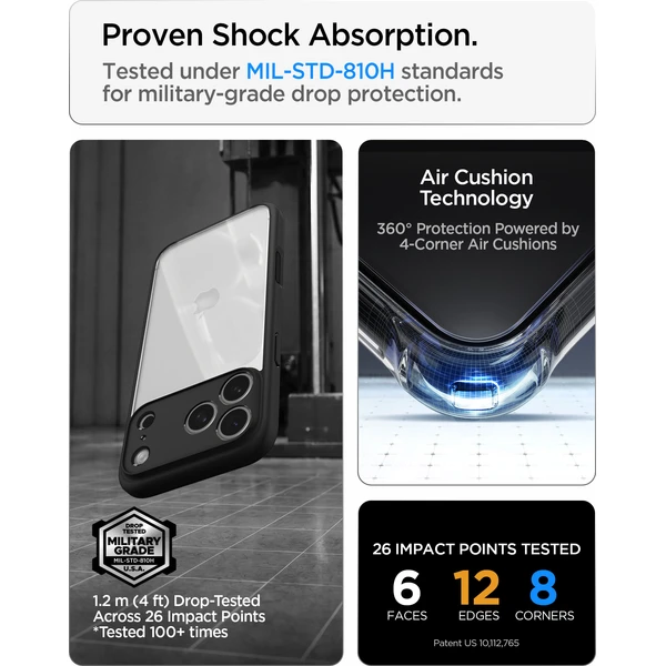 Spigen Ultra Hybrid kryt iPhone 18 Pro/17 Pro matte black - Pouzdra - Obrázek 3a4261b0f4da4cb8af3b17c6ed986d41