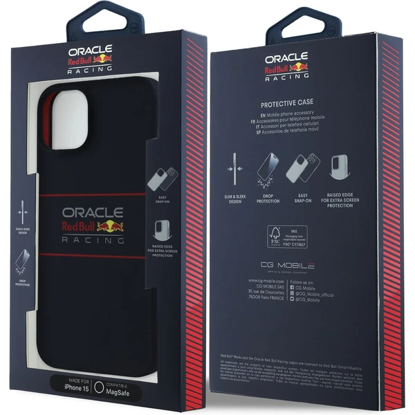 Oracle Red Bull Racing Silicone Horizontal Logo MagSafe kryt iPhone 15 modrý - Pouzdra - Obrázek 3a88b928b9dd41d69b5d08f5e401b281