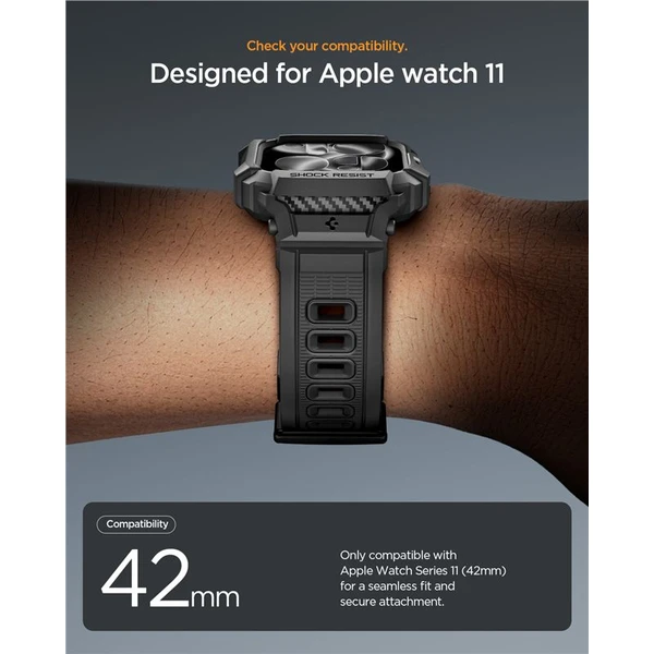 Spigen Rugged Armor Pro 2 pouzdro Apple Watch 11 (42mm) matte black - Pouzdra - Obrázek 3ac05e39ef174eafa351ab6ae5cc7589