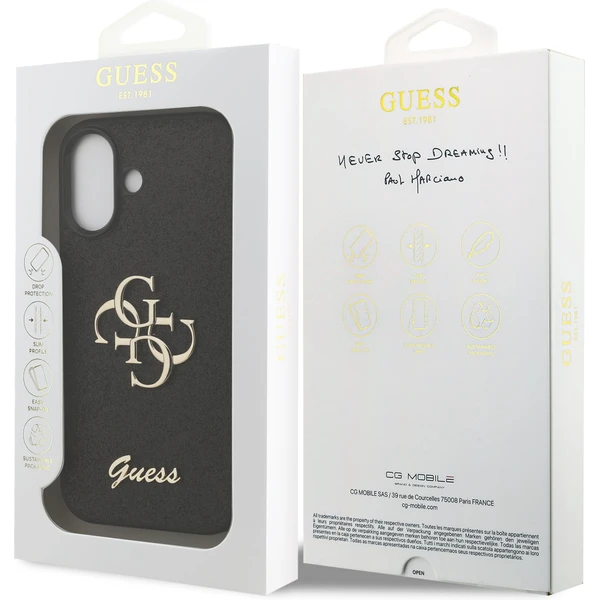 Guess PU Fixed Glitter 4G Metal Logo kryt iPhone 17 černý - Pouzdra - Obrázek 3ad2d398ff124304bfcf2e3c1083c9a6