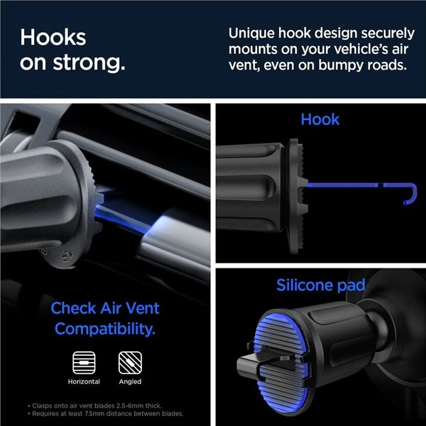 Spigen OneTap Pro 3 Cryomax Airvent Hook MagSafe držák do auta s chlazením, černý - Držáky - Obrázek 3b5110714dc8403f868f9a0a385e9ed0
