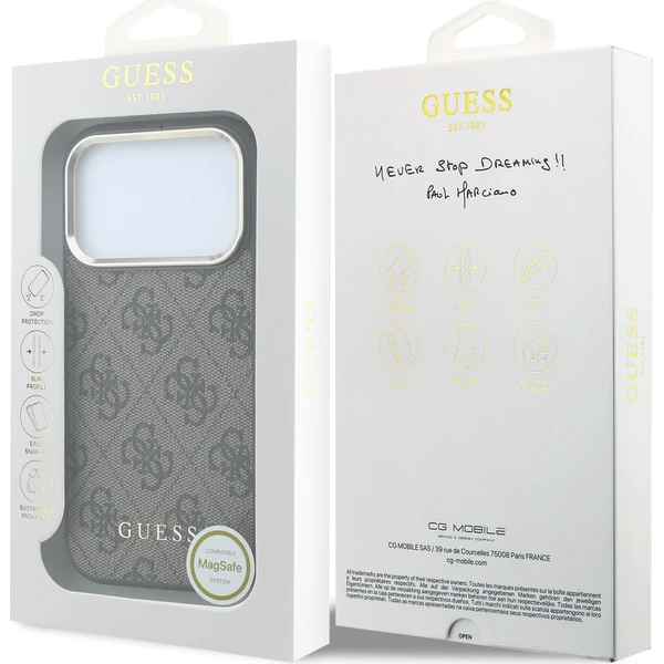 Guess PU Leather 4G Gold Frame MagSafe kryt iPhone 18 Pro Max hnědý - Pouzdra - Obrázek 3b65729b35064ce1b896aa7d04e6246c