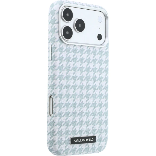 Karl Lagerfeld PU Houndstooth Resin Plate MagSafe kryt iPhone 17 Pro Max modrý - Pouzdra - Obrázek 3ba1d732de62455283c7e4c8930d626a