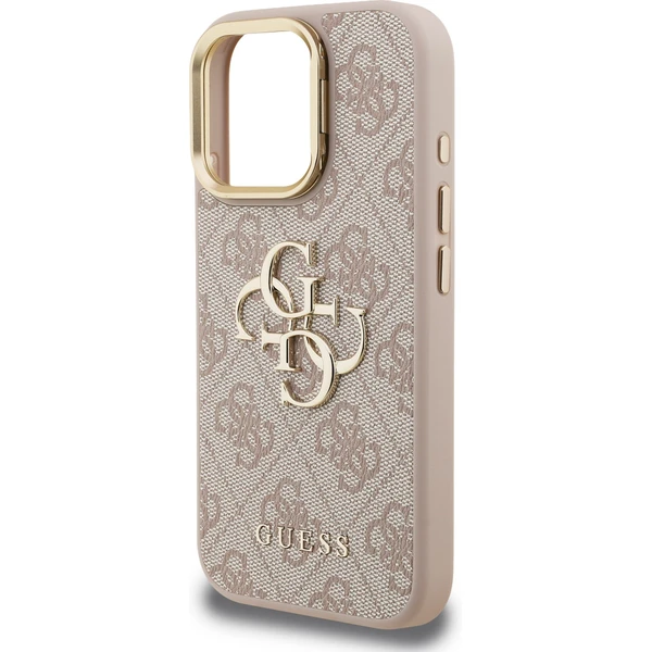 Guess PU 4G Metal Logo Stand Camera Frame kryt iPhone 15 Pro Max růžový - Pouzdra - Obrázek 3ba4655e0e2c46029334d7cee17bcdf7