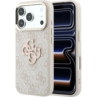 Guess PU 4G Resin Metal Logo kryt iPhone 18 Pro Max růžový - Pouzdra