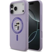 Karl Lagerfeld Liquid Silicone Karl and Choupette MagSafe kryt iPhone 17 Pro Max fialový - Pouzdra