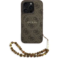 Guess PU Leather 4G Colored Ring Strap MagSafe kryt iPhone 15 Pro hnědý - Pouzdra