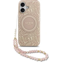 Guess IML Flowers Allover Strap MagSafe kryt iPhone 17 růžový - Pouzdra
