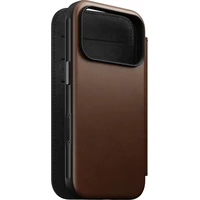 Nomad Modern Leather Folio MagSafe kožené pouzdro iPhone 18 Pro Brown - Pouzdra