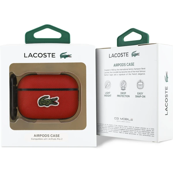 Lacoste Petit Pique Croc Logo Patch pouzdro AirPods Pro 2 červené - Pouzdra - Obrázek 3cc341381442454d8699c0f981765080