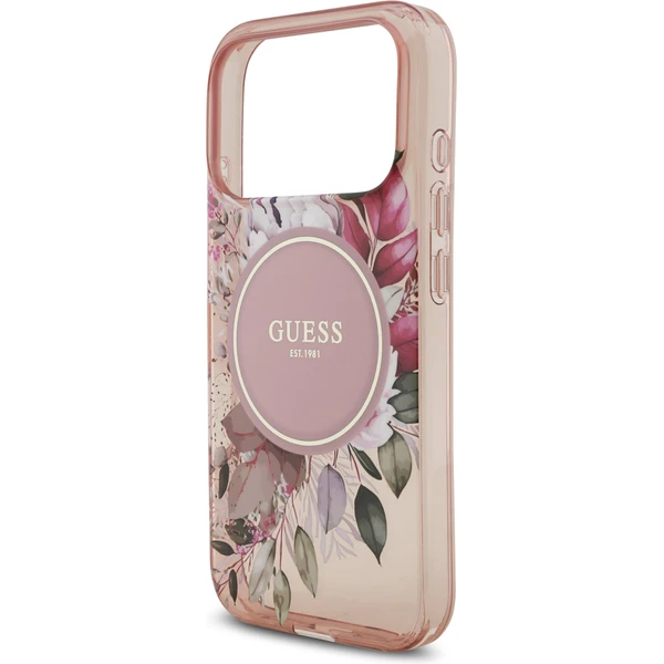 Guess IML Flowers Strap MagSafe kryt iPhone 17 Pro růžový - Pouzdra - Obrázek 3d1227c8423f4e159c2a83efe63998b7