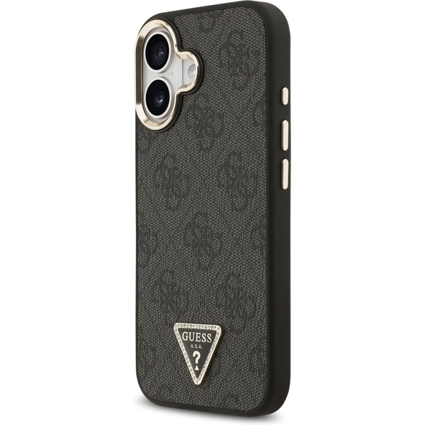 Guess PU Leather 4G Triangle Logo Gold Frame MagSafe kryt iPhone 17 černý - Pouzdra - Obrázek 3d193fc87d6e4eed8742e247f4a530f8