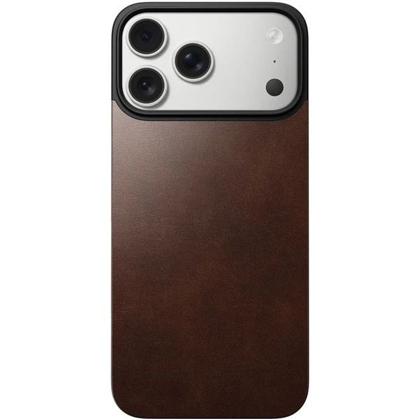 Nomad Magnetic Leather Back (Horween) Magsafe kožený kryt iPhone 17 Pro Rustic Brown - Pouzdra - Obrázek 3d1bb991cea742e0baf5e47f7dcc147a