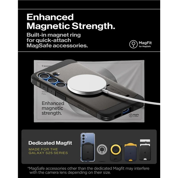 Spigen Tough Armor MagSafe kryt Samsung Galaxy S25 tmavě šedý - Pouzdra - Obrázek 3d4560b920ea4225a292b49d7226129c
