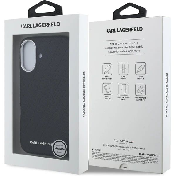 Karl Lagerfeld Grained PU Repeated Logo MagSafe kryt iPhone 16 černý - Pouzdra - Obrázek 3d6b301a6aa449fa94d65cc879c7ddd6