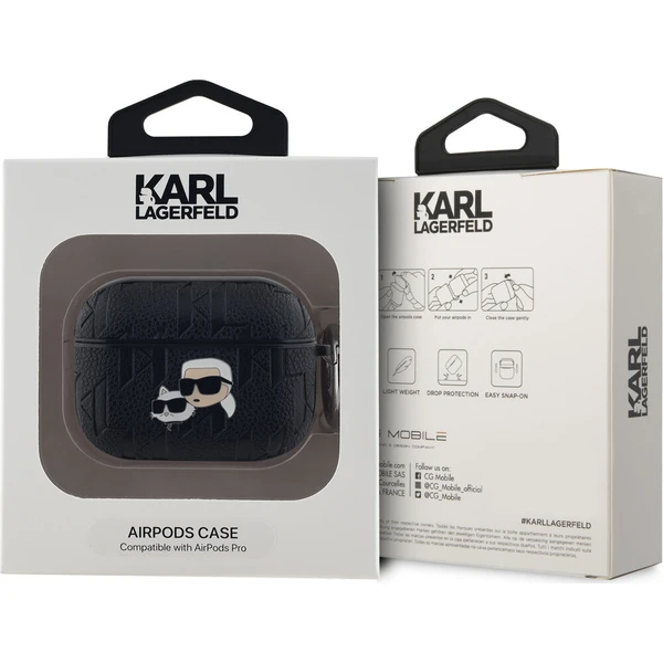 Karl Lagerfeld PU Embossed Karl and Choupette Heads pouzdro AirPods Pro černé - Pouzdra - Obrázek 3d85f287d3204296b39dbc4214d5bfa3