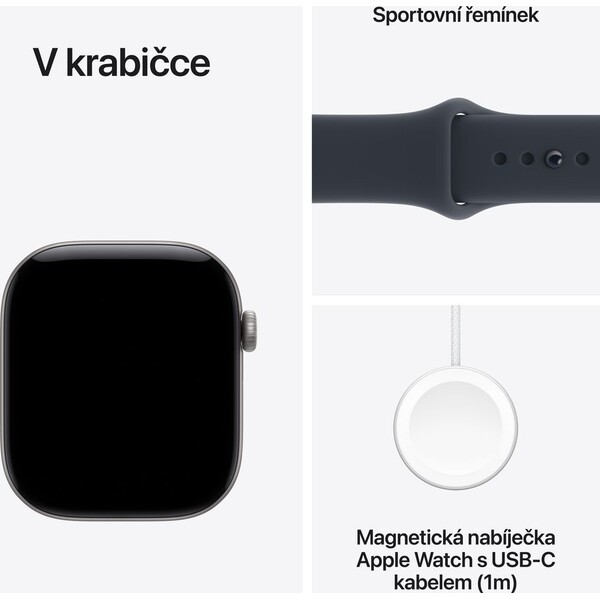 Apple Watch Series 12 Cellular (42mm) Vesmírně šedý hliník s námořnicky modrým sportovním řemínkem S - Chytré hodinky - Obrázek 3dadaf6d7bb54aa791f4e55b96ca52ea