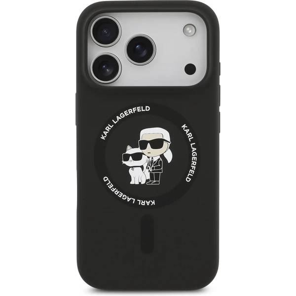 Karl Lagerfeld Liquid Silicone Karl and Choupette MagSafe kryt iPhone 17 Pro černý - Pouzdra - Obrázek 3dc35b7c47de4307b570438d191a5d1e