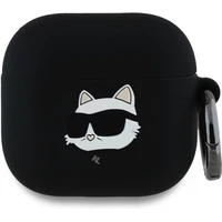 Karl Lagerfeld 3D Logo NFT Choupette Head silikonové pouzdro AirPods 4 černé - Pouzdra