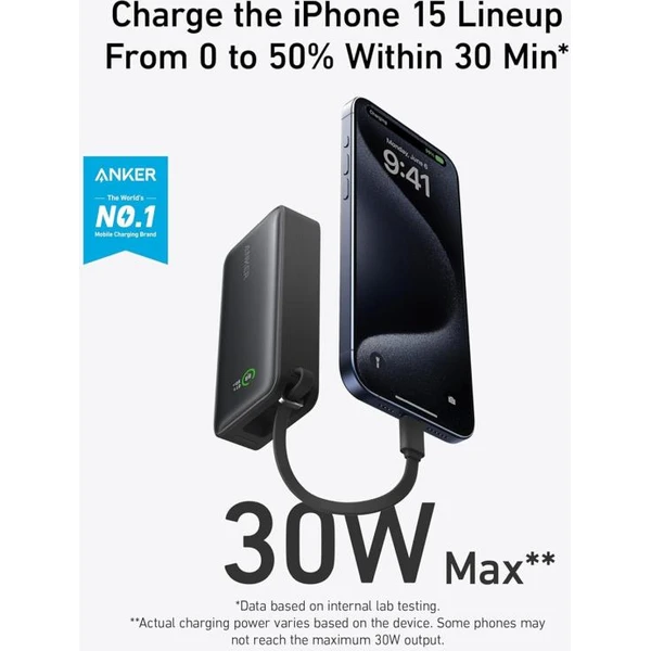 Anker 545 powerbanka 10000mAh, 30W s kabelem USB-C černá - Powerbanky - Obrázek 3e1167a3a76d4dcabdb9c70114947cd6