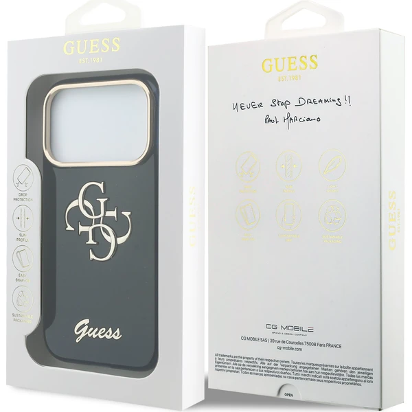 Guess IML 4G Script Metal Logo kryt iPhone 17 Pro Max modrý - Pouzdra - Obrázek 3e28a1019f274df0bd2302232ec53ae9