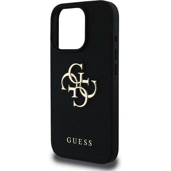 Guess PU Grained 4G Metal Logo kryt iPhone 15 Pro černý - Pouzdra - Obrázek 3e42ef83ea884329835ab0b963d16f3c