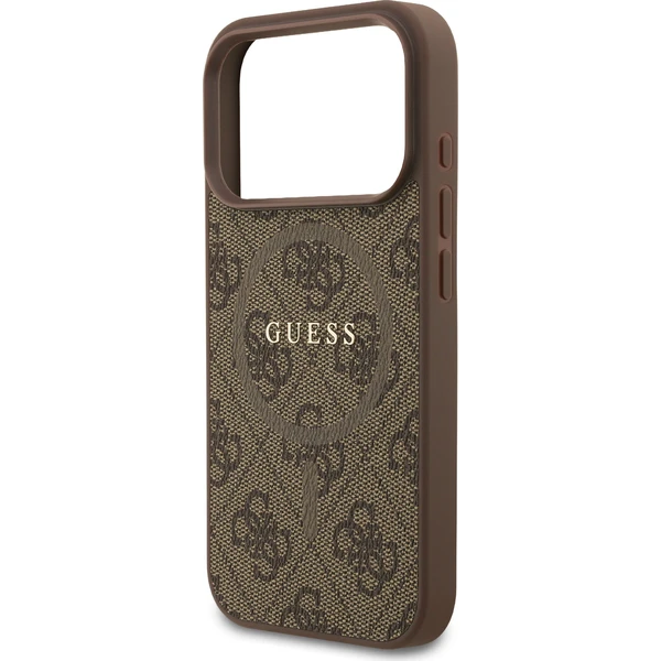 Guess PU Leather 4G Colored Ring MagSafe Zadní Kryt pro iPhone 17 Pro hnědý - Pouzdra - Obrázek 3f2f26537f814546aa8e307ecf4b6b23