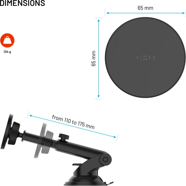 FIXED MagCircle XL magnetický držák s přísavkou na sklo nebo palubní desku s podporou MagSafe černý - Držáky - Obrázek 3f616819eb154db29a9bbd8d79a4cb59