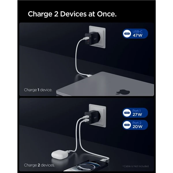Spigen Essential 47W USB-C nabíječka (EE472EU) černá - Nabíječky - Obrázek 3f9ba5204c2345218627fa5581bd20e4