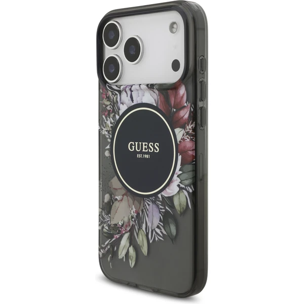 Guess IML Flowers Strap MagSafe kryt iPhone 17 Pro Max černý - Pouzdra - Obrázek 4003c455893c43edb78a4231c9836474
