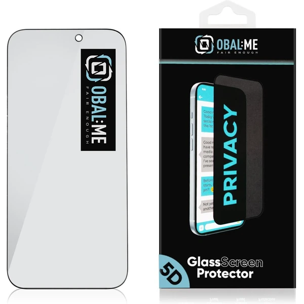 OBAL:ME Privacy 5D tvrzené sklo Apple iPhone 17 Pro Max černé - Ochranné folie a skla - Obrázek 402f1e786426431dada2c8bf01ab9c09