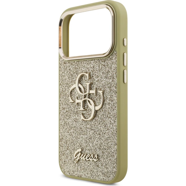 Guess PU Fixed Glitter 4G Metal Frame kryt iPhone 17 Pro zlatý - Pouzdra - Obrázek 40352202adca422aa68098652ae7e9f7