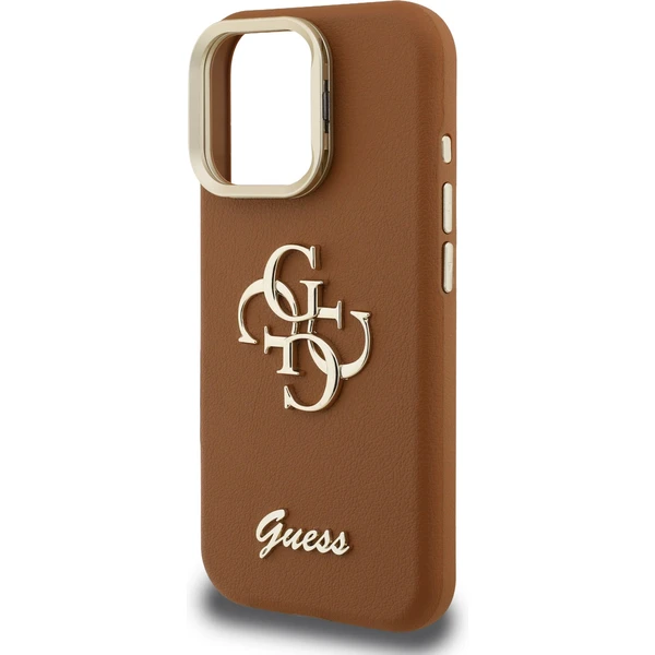 Guess PU Grained 4G Logo Stand Camera Frame kryt iPhone 15 Pro Max hnědý - Pouzdra - Obrázek 404c2df3c78d45ee9ebf2771bdf3613a