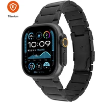 FIXED Titanium Strap titanový řemínek Apple Watch 44/45/46/49mm, černý - Řemínky