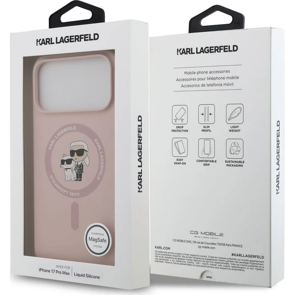 Karl Lagerfeld Liquid Silicone Karl and Choupette MagSafe kryt iPhone 18 Pro Max růžový - Pouzdra - Obrázek 406adb72b5b148529ead128f50da0cdf