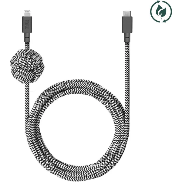 Native Union Night Cable USB-C/Lightning kabel 3m, 20W zebra - Kabely a redukce - Obrázek 406c886e64ea4b4e96b1bed22cd62323