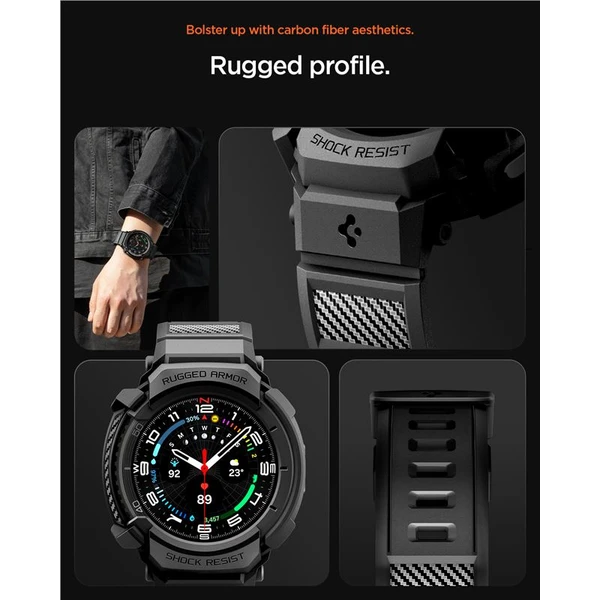 Spigen Rugged Armor Pro kryt s řemínkem Galaxy Watch8 Classic (46mm) matně černý - Pouzdra - Obrázek 40962cda0b7b49ec95a68dc5308d9153