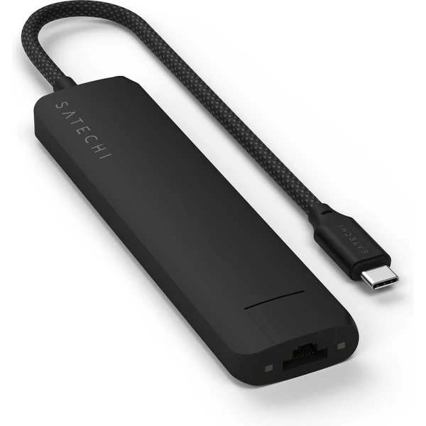 Satechi 7v1 USB-C Slim víceportový adaptér s Ethernetem černý - USB huby - Obrázek 40OC000J01