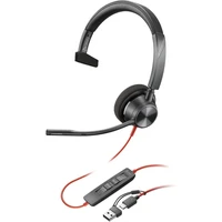 Poly Blackwire 3310 Headset + USB-C/A adaptér - Sluchátka